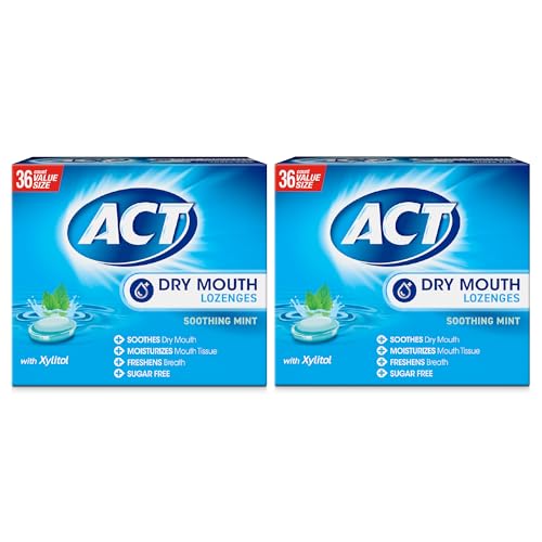 ACT Dry Mouth Lozenges (36 Count, 2-Pack, Soothing Mint)
