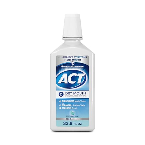 ACT Dry Mouth Anticavity Fluoride Mouthwash (Soothing Mint, 33.8 fl oz)