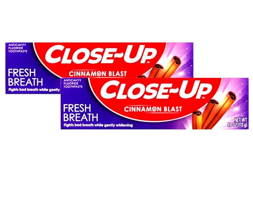 Close-Up Anti-Cavity Fluoride Toothpaste Gel, Ultra Cinnamon (4 oz, 2-Pack)