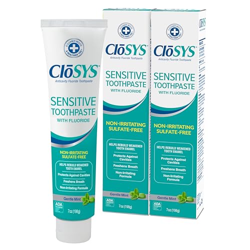 CloSYS Fluoride Toothpaste (Gentle Mint, 2-Pack)