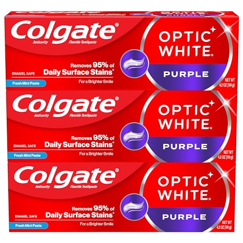 Colgate Optic White Purple Toothpaste (3 Pack, 4.2 oz)