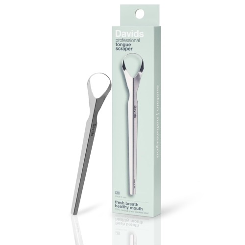 Davids Tongue Scraper (Stainless Steel, Made in USA)
