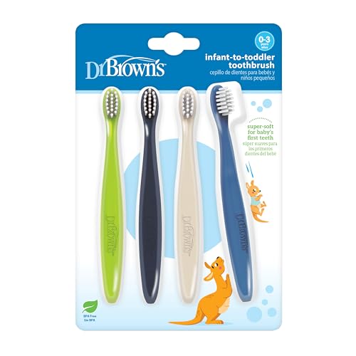 Dr. Brown's Infant-to-Toddler Toothbrush Set (4-Pack, Ages 0–3)