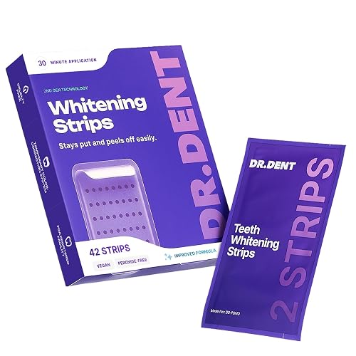DrDent Purple Teeth Whitening Strips (42 Strips, 21 Treatments)