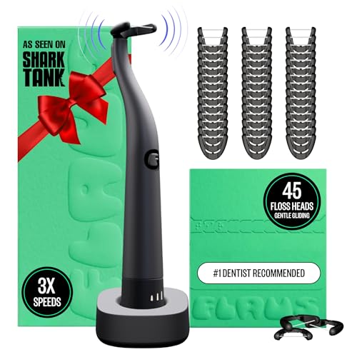 FLAUS Electric Flosser, Gentle Glide Starter Kit (Black)