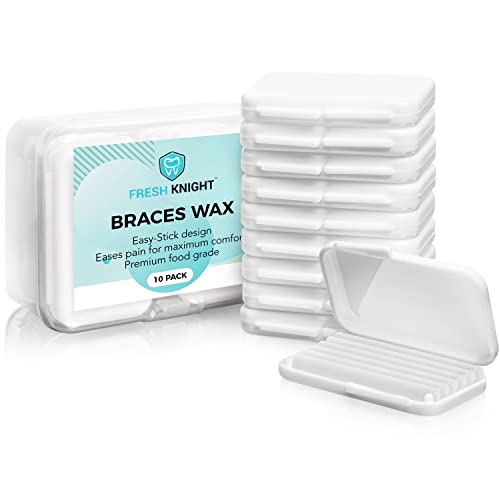 Fresh Knight Braces Wax, White 10-Pack (50 Strips, Unscented)