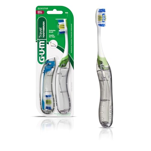GUM Folding Travel Toothbrush, Soft (2 Count)