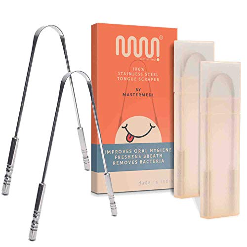 MasterMedi Tongue Scraper (2-Pack, Stainless Steel)