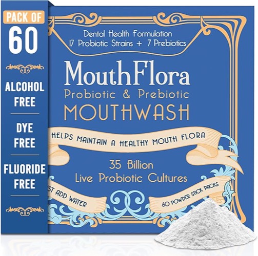 MouthFlora Probiotic & Prebiotic Mouthwash (60 Packets)
