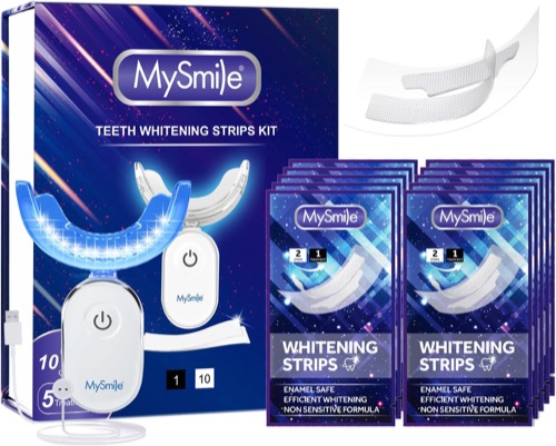 MySmile Non-Sensitive Whitening Strips Kit with LED Light