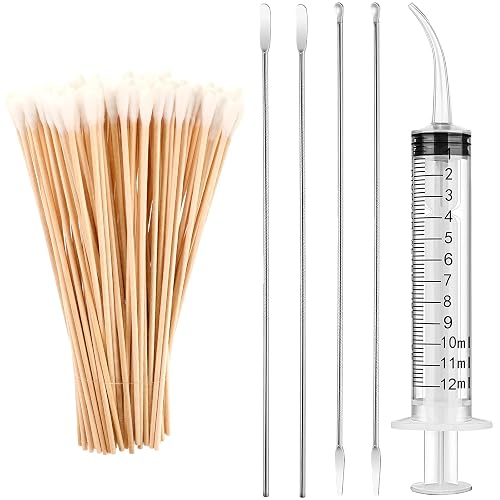 Nuanchu Tonsil Stone Removal Set (Syringe + 100 Swabs + Steel Tools)