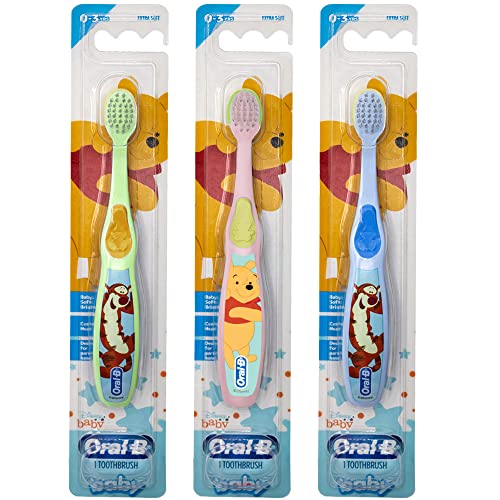 Oral-B Baby Manual Toothbrush, Pooh Characters (3-Pack, Ages 0–3)