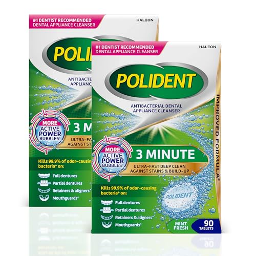 Polident 3 Minute Antibacterial Cleanser Tablets (90 ct, 2-Pack)