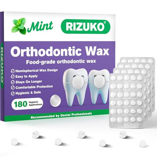 RIZUKO Orthodontic Wax Dots, 180 Individually Wrapped (Mint)