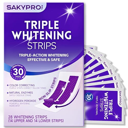 SAKYPRORAL Purple Whitening Strips (28 Strips, 14 Treatments)