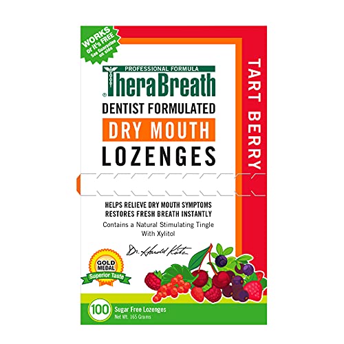 TheraBreath Dry Mouth Lozenges with Zinc (100 Count, Tart Berry)