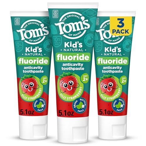 Tom's of Maine Kids Fluoride Toothpaste, Silly Strawberry (3-Pack)