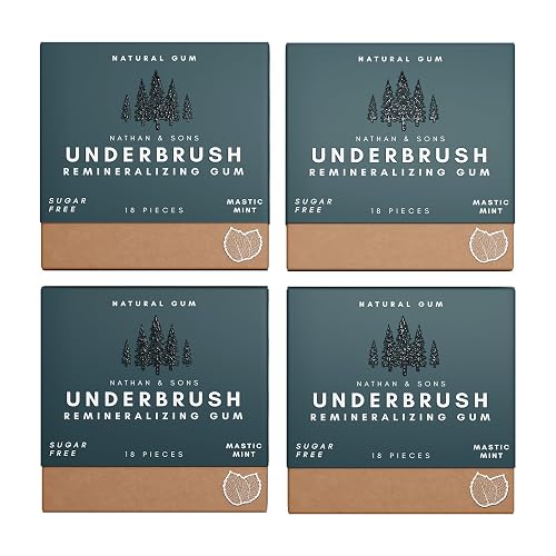 Underbrush Mastic Mint Remineralizing Gum (Nathan & Sons, 4-Pack)