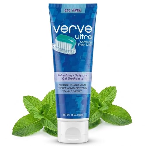 Verve Ultra SLS-Free Toothpaste with Fluoride, Fresh Mint (4.5 oz)